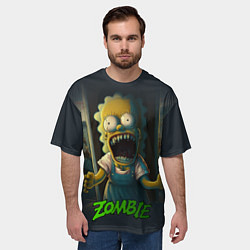 Футболка оверсайз мужская Лиза Симпсон зомби, цвет: 3D-принт — фото 2