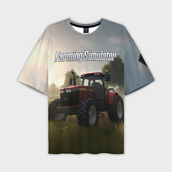 Футболка оверсайз мужская Farming Simulator - Красный трактор, цвет: 3D-принт