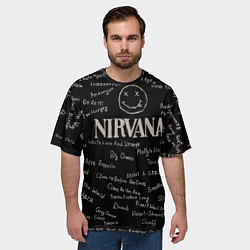 Футболка оверсайз мужская Nirvana pattern, цвет: 3D-принт — фото 2