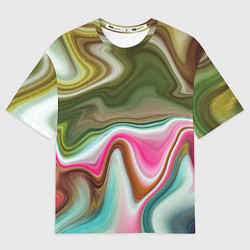 Футболка оверсайз мужская Color waves, цвет: 3D-принт