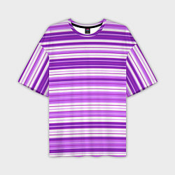Мужская футболка оверсайз Фиолетовые полосы