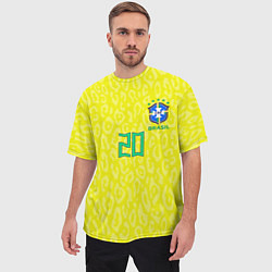 Футболка оверсайз мужская Винисиус Жуниор ЧМ 2022 сборная Бразилии домашняя, цвет: 3D-принт — фото 2