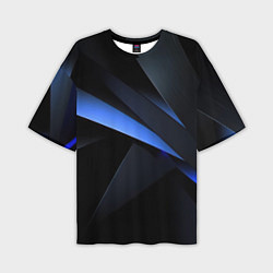 Футболка оверсайз мужская Black blue, цвет: 3D-принт