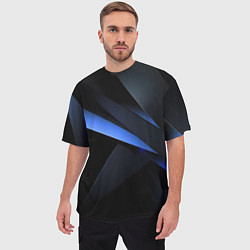 Футболка оверсайз мужская Black blue, цвет: 3D-принт — фото 2