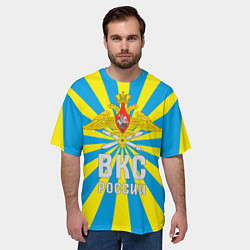 Футболка оверсайз мужская ВКС России - герб, цвет: 3D-принт — фото 2