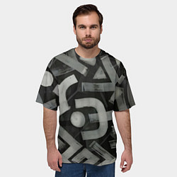 Футболка оверсайз мужская Шрифтовые узоры, цвет: 3D-принт — фото 2