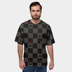 Футболка оверсайз мужская Flash and Batman pattern squares, цвет: 3D-принт — фото 2