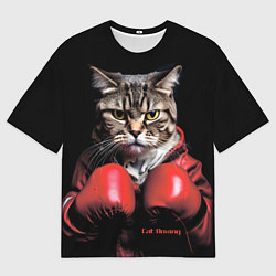 Футболка оверсайз мужская Cat boxing, цвет: 3D-принт