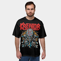 Футболка оверсайз мужская Kreator - трэш-метал, цвет: 3D-принт — фото 2