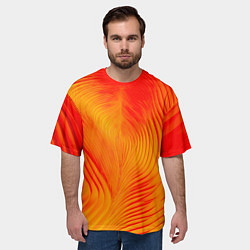 Футболка оверсайз мужская Фантазия в красном и желтом, цвет: 3D-принт — фото 2