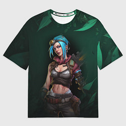 Футболка оверсайз мужская Jinx art green Arcane League of Legends, цвет: 3D-принт
