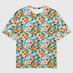 Футболка оверсайз мужская Гавайский стиль, цвет: 3D-принт