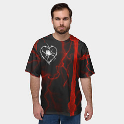 Футболка оверсайз мужская Гранж, разводы и паук, цвет: 3D-принт — фото 2