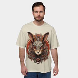 Футболка оверсайз мужская Механический заяц, цвет: 3D-принт — фото 2