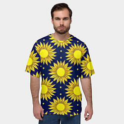 Футболка оверсайз мужская Солнечный паттерн, цвет: 3D-принт — фото 2