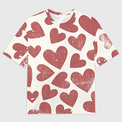 Футболка оверсайз мужская Hearts, цвет: 3D-принт