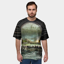 Футболка оверсайз мужская Stalker выход из коллектор, цвет: 3D-принт — фото 2