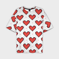 Мужская футболка оверсайз Pixel heart