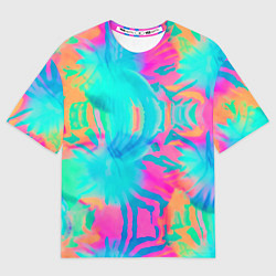 Футболка оверсайз мужская Кислотный тай-дай: паттерн, цвет: 3D-принт
