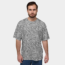 Футболка оверсайз мужская Абстрактный фон органических линий, цвет: 3D-принт — фото 2