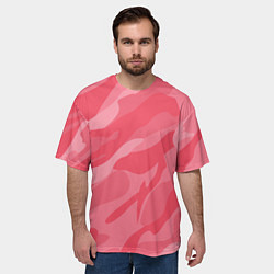 Футболка оверсайз мужская Pink military, цвет: 3D-принт — фото 2