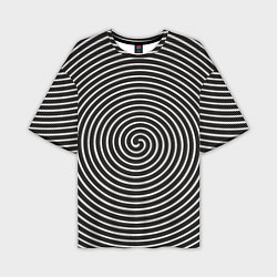 Мужская футболка оверсайз Оптическая спираль