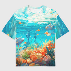 Футболка оверсайз мужская Морской подводный мир, цвет: 3D-принт