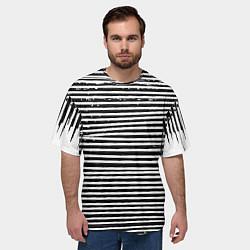 Футболка оверсайз мужская Квадрат за полосами, цвет: 3D-принт — фото 2