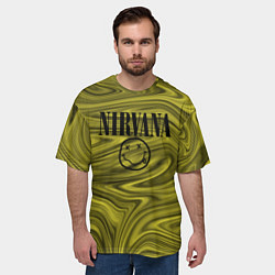 Футболка оверсайз мужская Nirvana лого абстракция, цвет: 3D-принт — фото 2
