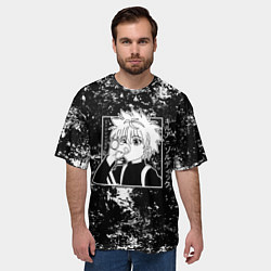 Футболка оверсайз мужская Киллуа из аниме Hunter x hunter, цвет: 3D-принт — фото 2