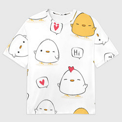 Мужская футболка оверсайз Привет цыпленок