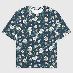Мужская футболка оверсайз Паттерн с ромашками