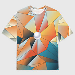 Футболка оверсайз мужская Жемчужина - градиент из полигональных треугольнико, цвет: 3D-принт