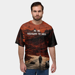 Футболка оверсайз мужская AC DC Highway to hell, цвет: 3D-принт — фото 2