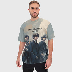 Футболка оверсайз мужская The Beatles - Help, цвет: 3D-принт — фото 2
