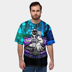 Футболка оверсайз мужская Space DJ - neon starfall, цвет: 3D-принт — фото 2