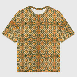 Футболка оверсайз мужская Марроканские мотивы оранж, цвет: 3D-принт