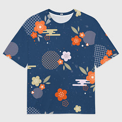 Футболка оверсайз мужская Орнамент японского кимоно, цвет: 3D-принт