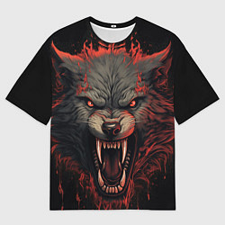 Футболка оверсайз мужская Серый волк, цвет: 3D-принт