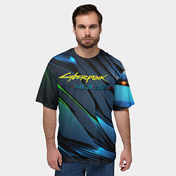 Футболка оверсайз мужская Cyberpunk 2077 phantom liberty logo, цвет: 3D-принт — фото 2