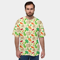Футболка оверсайз мужская Овощной рецепт, цвет: 3D-принт — фото 2
