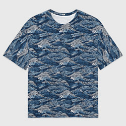 Футболка оверсайз мужская Темные волны, цвет: 3D-принт