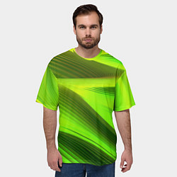 Футболка оверсайз мужская Светлый зеленый абстрактный фон, цвет: 3D-принт — фото 2