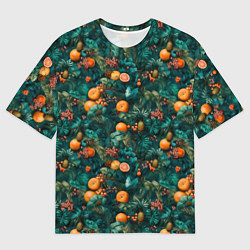 Футболка оверсайз мужская Тропические цитрусы, цвет: 3D-принт