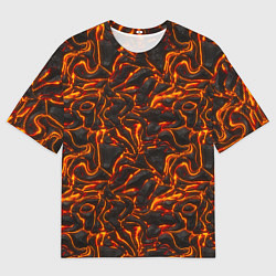 Мужская футболка оверсайз Огненная лава