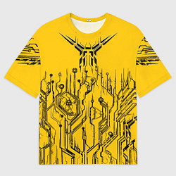 Мужская футболка оверсайз Киберпанк Yellow-Black