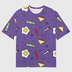 Футболка оверсайз мужская Eggs breakfast, цвет: 3D-принт