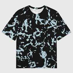 Мужская футболка оверсайз Абстракция черно-голубой