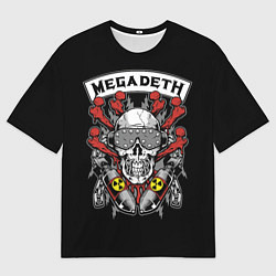 Футболка оверсайз мужская Megadeth - ядерный череп, цвет: 3D-принт