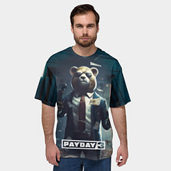 Футболка оверсайз мужская Payday 3 bear, цвет: 3D-принт — фото 2
